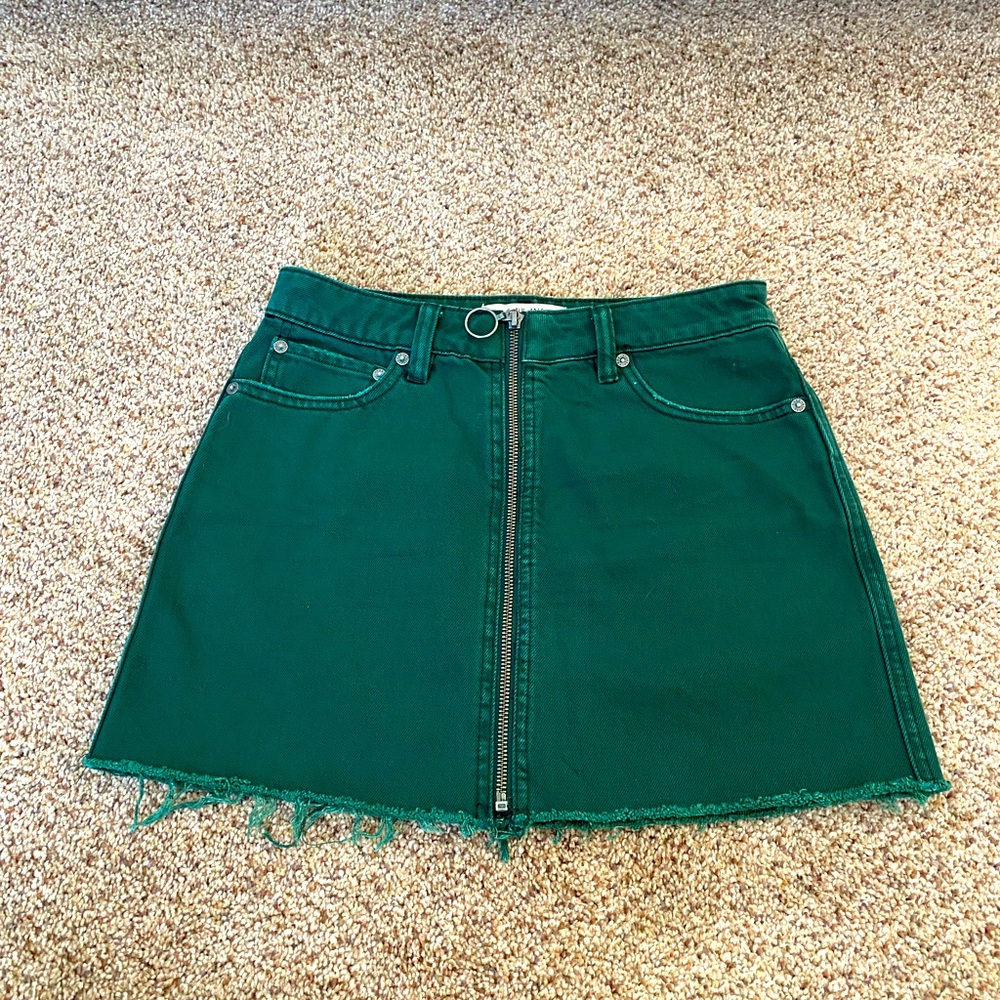 We the free (free people) green denim skirt - NWOT